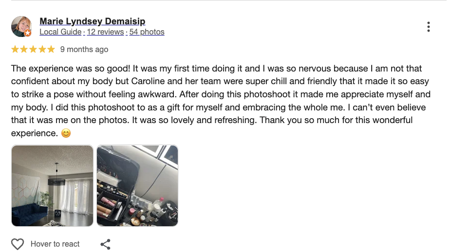 A picture showing Studio Belle - Photography Studio Reviews